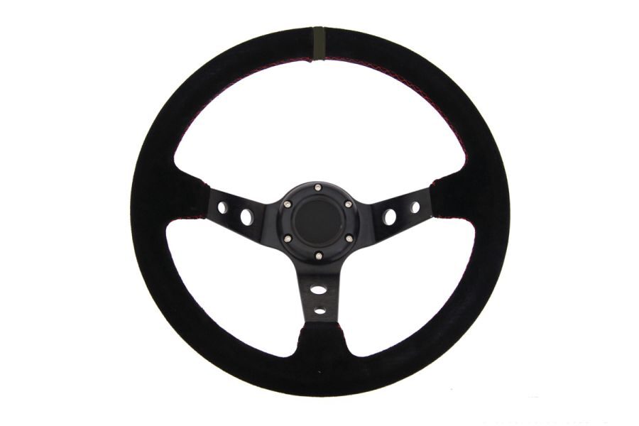 Autosport Steering Wheel ProRacing 5125 Suede Black, Three-spoke sports steering wheel, 35 cm, depth 8 cm